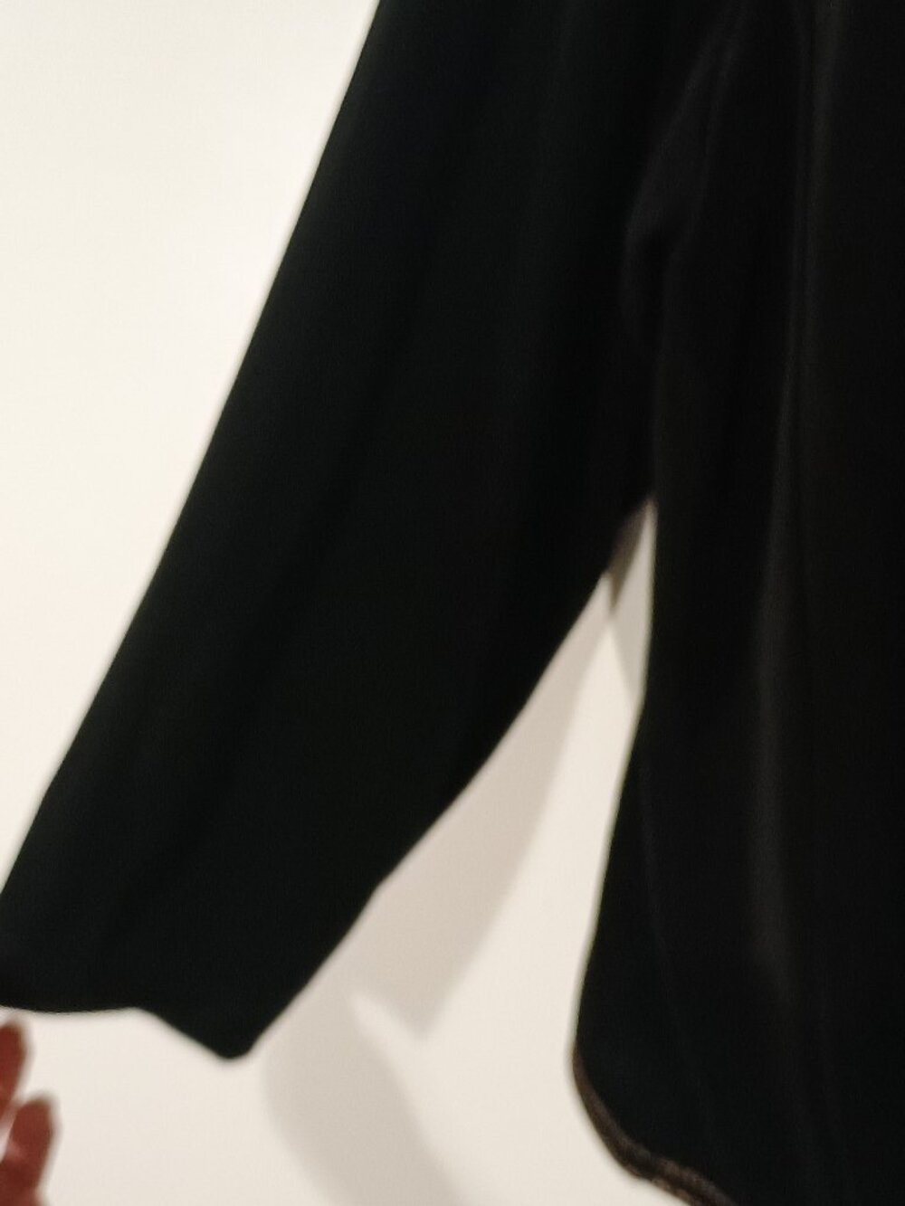 Chico’s Travelers Black Tie Front Jacket Cardigan Contrast Stitch Size 3 XL - Picture 6 of 7